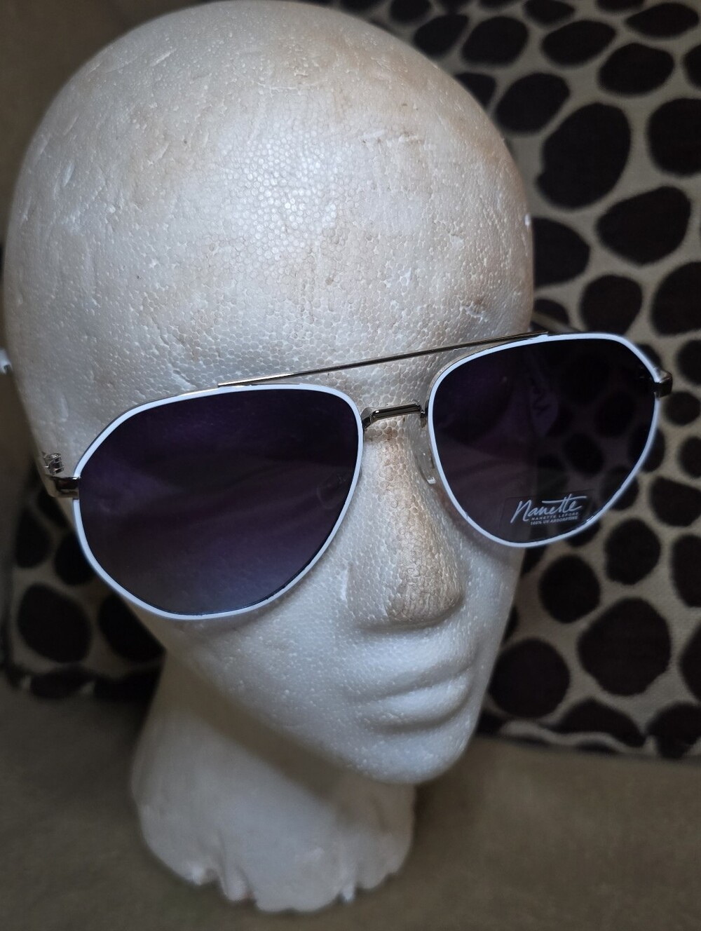 Nanette Lepore  Aviator White Frame  Sunglasses  Purple Gradient Lenses NWT